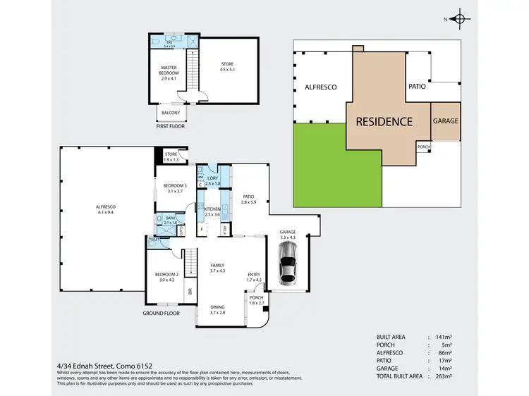 Floorplan of Homely townhouse listing, 4/34 Ednah Street, Como WA 6152