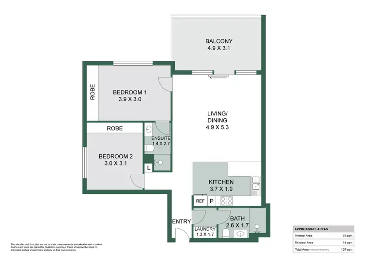 Floorplan of Homely apartment listing, 14/484 Fitzgerald Street, North Perth WA 6006