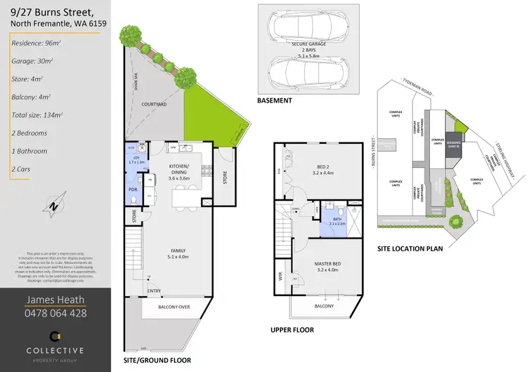 Floorplan of Homely townhouse listing, 9/27 Burns Street, North Fremantle WA 6159