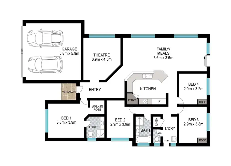 Floorplan of Homely house listing, 6 Dravite Way, Dalyellup WA 6230