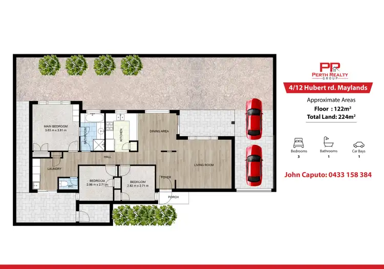 Floorplan of Homely unit listing, 4/12 Hubert Road, Maylands WA 6051