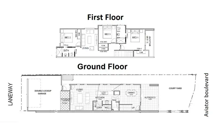 Floorplan of Homely townhouse listing, 107A Aviator Boulevard, Clarkson WA 6030