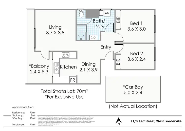 Floorplan of Homely apartment listing, 11/8 Kerr Street, West Leederville WA 6007