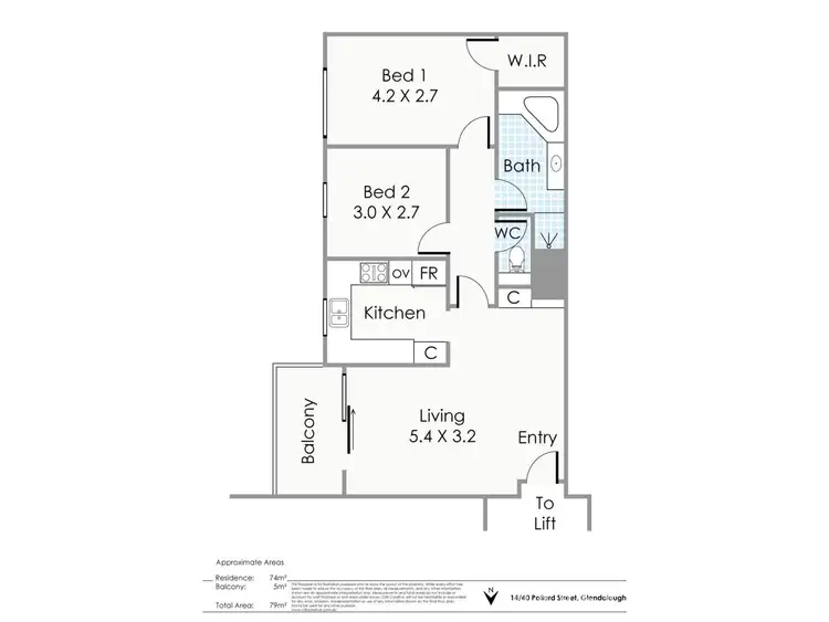Floorplan of Homely apartment listing, 14/40 Pollard Street, Glendalough WA 6016