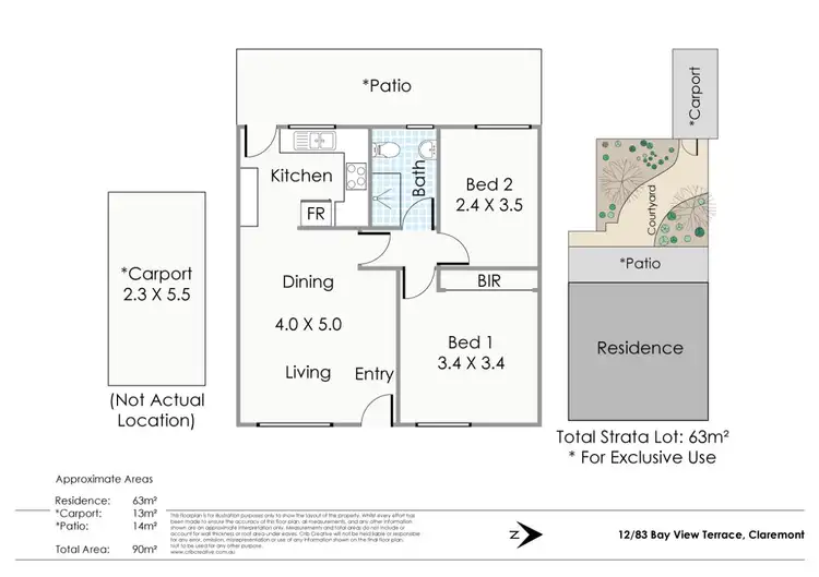 Floorplan of Homely apartment listing, 12/83 Bay View Terrace, Claremont WA 6010