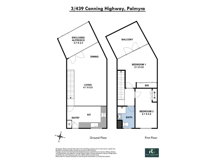 Floorplan of Homely townhouse listing, 3/439 Canning Highway, Melville WA 6156