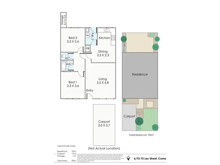 Floorplan of Homely villa listing, 6/73-75 Ley Street, Como WA 6152