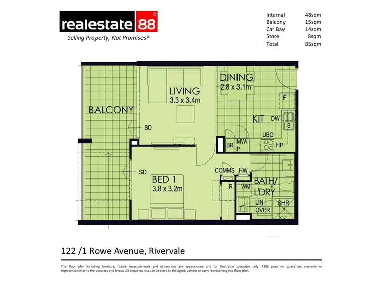 Floorplan of Homely apartment listing, 122/1 Rowe Avenue, Rivervale WA 6103