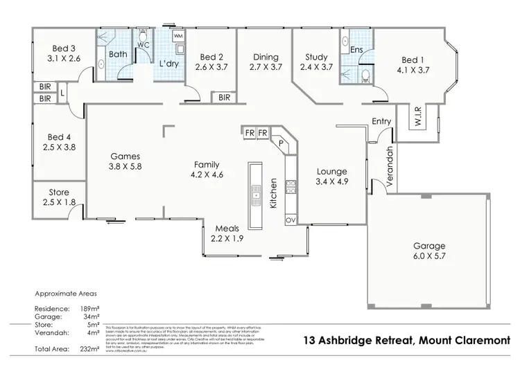 Floorplan of Homely house listing, 13 Ashbridge Retreat, Mount Claremont WA 6010