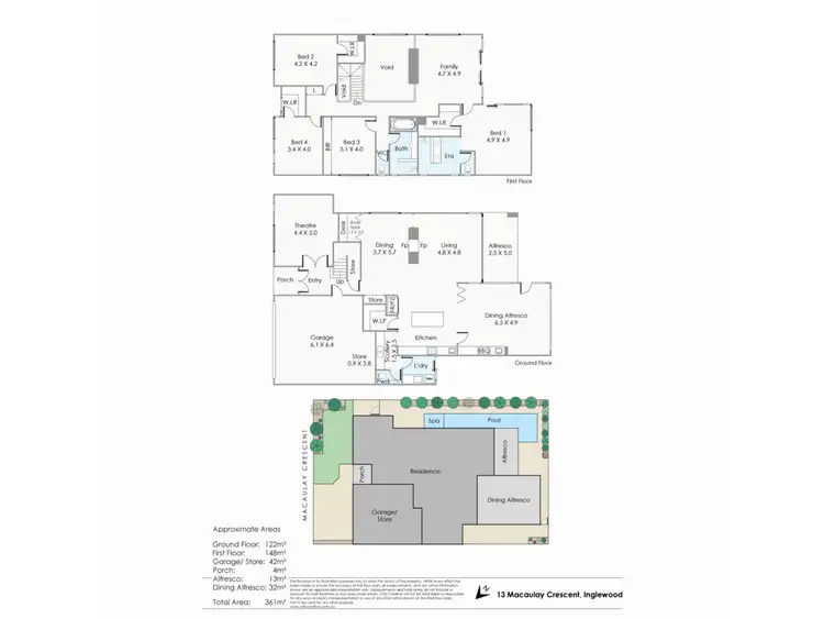 Floorplan of Homely house listing, 13 Macaulay Crescent, Inglewood WA 6052