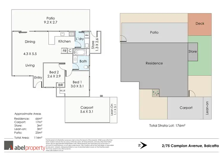 Floorplan of Homely villa listing, 2/75 Campion Avenue, Balcatta WA 6021