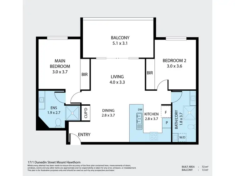 Floorplan of Homely apartment listing, 17/1 Dunedin Street, Mount Hawthorn WA 6016