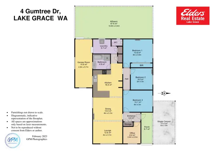 Floorplan of Homely house listing, 4 Gumtree Drive, Lake Grace WA 6353