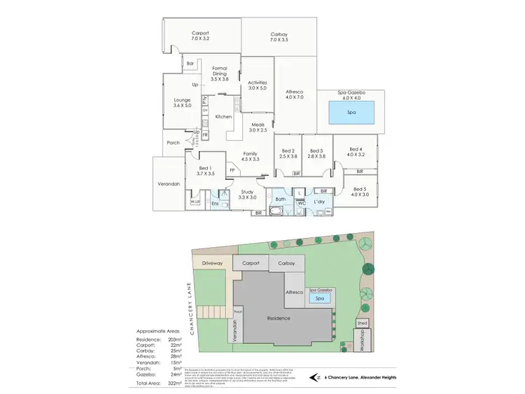 Floorplan of Homely house listing, 6 Chancery Lane, Alexander Heights WA 6064
