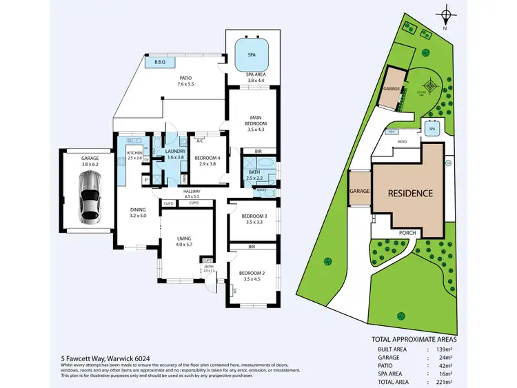 Floorplan of Homely house listing, 5 Fawcett Way, Warwick WA 6024
