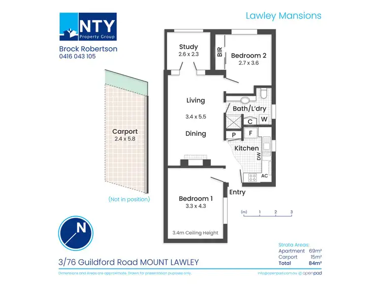 Floorplan of Homely apartment listing, 3/76 Guildford Road, Mount Lawley WA 6050