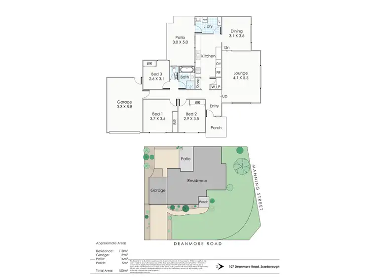 Floorplan of Homely villa listing, 107 Deanmore Road, Scarborough WA 6019