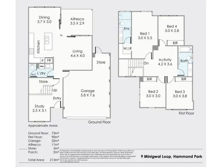 Floorplan of Homely house listing, 9 Minigwal Loop, Hammond Park WA 6164
