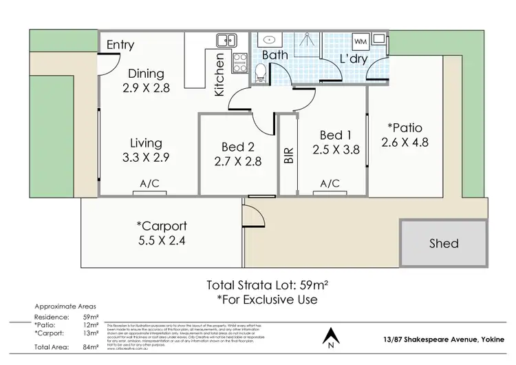 Floorplan of Homely villa listing, 13/87 Shakespeare Avenue, Yokine WA 6060