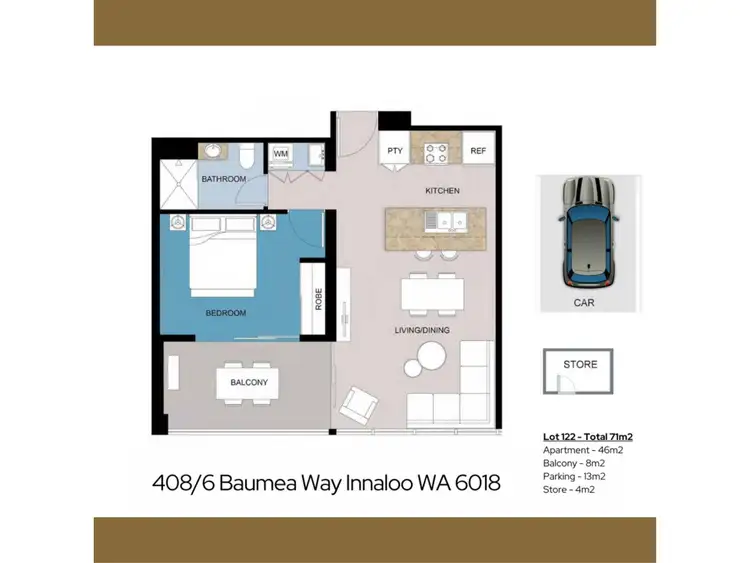 Floorplan of Homely apartment listing, 408/6 Baumea Way, Innaloo WA 6018