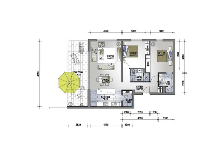 Floorplan of Homely apartment listing, 5/171 Labouchere Road, Como WA 6152