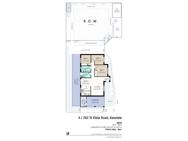 Floorplan of Homely villa listing, 4/262 St KIlda Road, Kewdale WA 6105