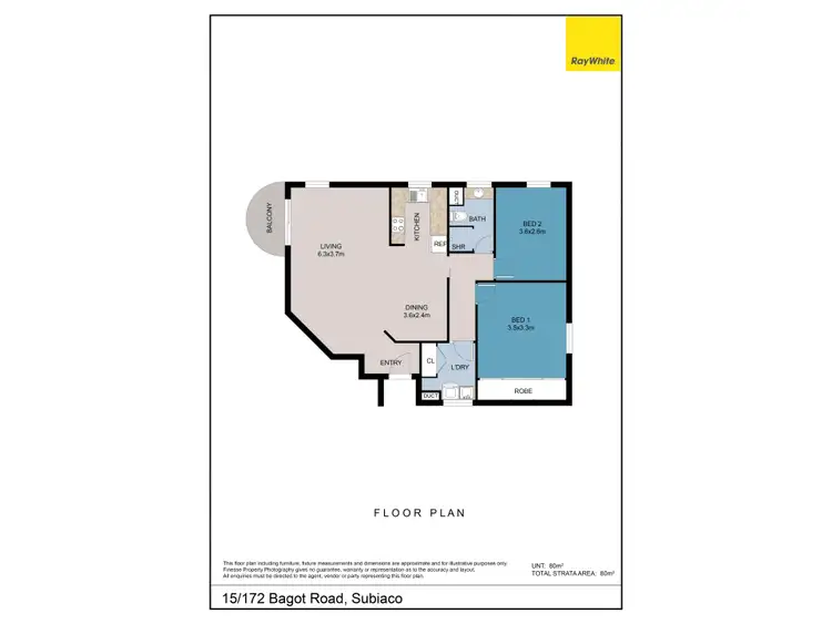 Floorplan of Homely apartment listing, 15/172 Bagot Road, Subiaco WA 6008