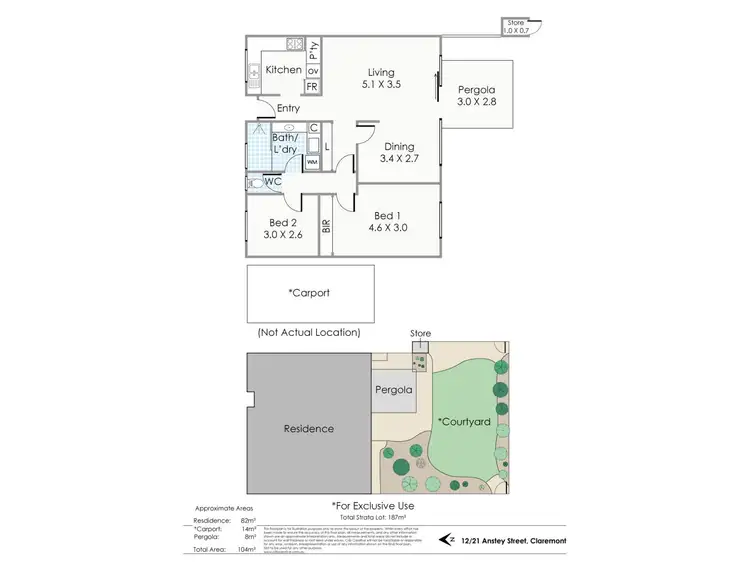 Floorplan of Homely villa listing, 12/21 Anstey Street, Claremont WA 6010