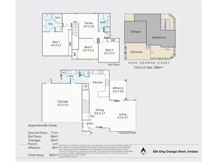 Floorplan of Homely townhouse listing, 50A King George Street, Innaloo WA 6018