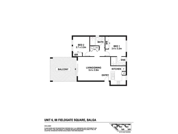 Floorplan of Homely unit listing, 8/88 Fieldgate Square, Balga WA 6061