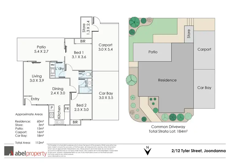 Floorplan of Homely villa listing, 2/12 Tyler Street, Joondanna WA 6060