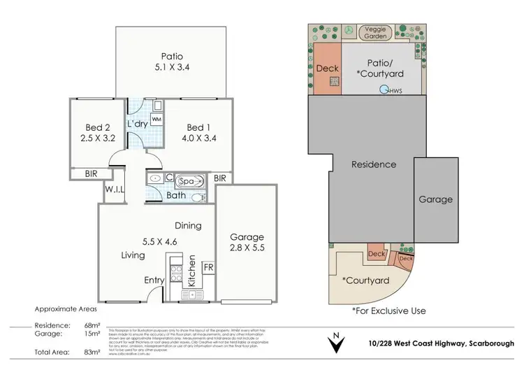 Floorplan of Homely unit listing, 10/228 West Coast Highway, Scarborough WA 6019