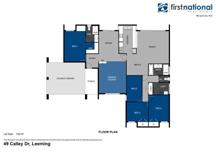 Floorplan of Homely house listing, 49 Calley Drive, Leeming WA 6149