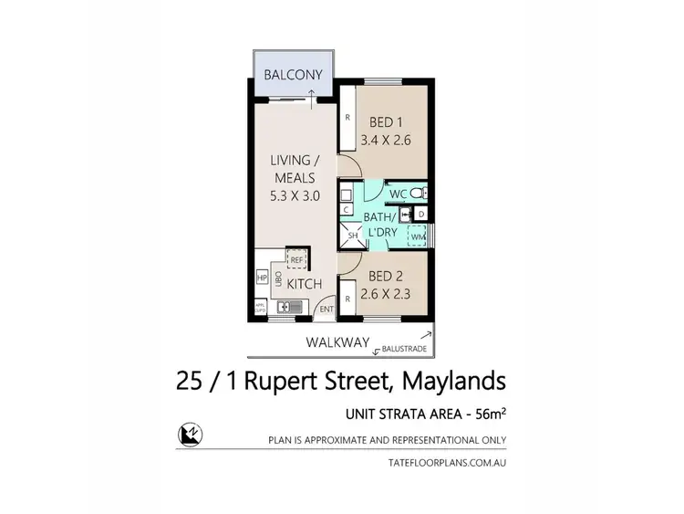 Floorplan of Homely unit listing, 25/1-3 Rupert Street, Maylands WA 6051