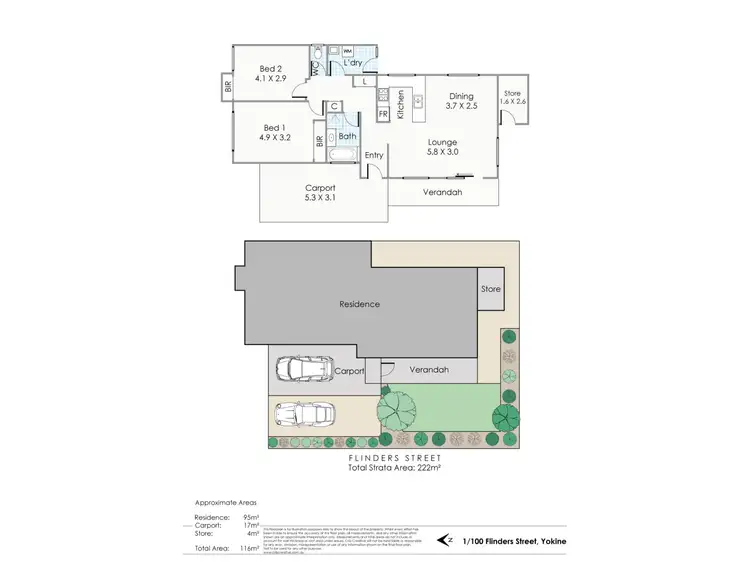 Floorplan of Homely villa listing, 1/100 Flinders Street, Yokine WA 6060