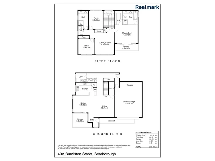 Floorplan of Homely townhouse listing, 49A Burniston Street, Scarborough WA 6019