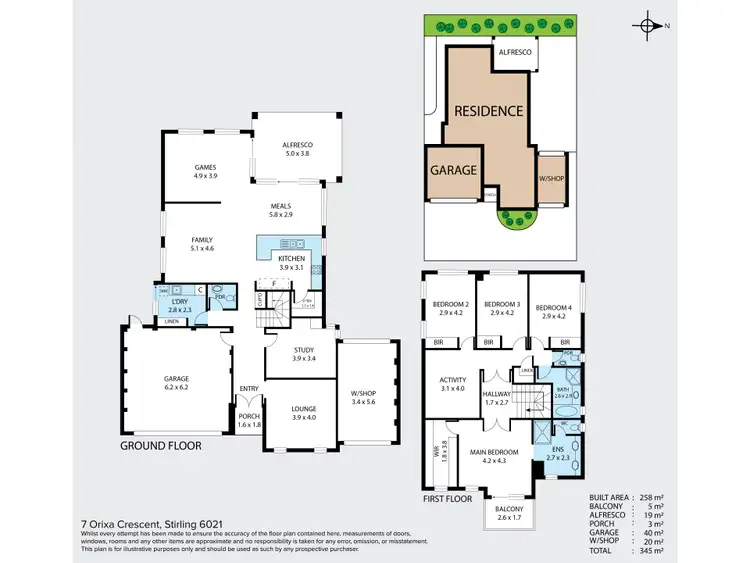 Floorplan of Homely house listing, 7 Orixa Crescent, Stirling WA 6021
