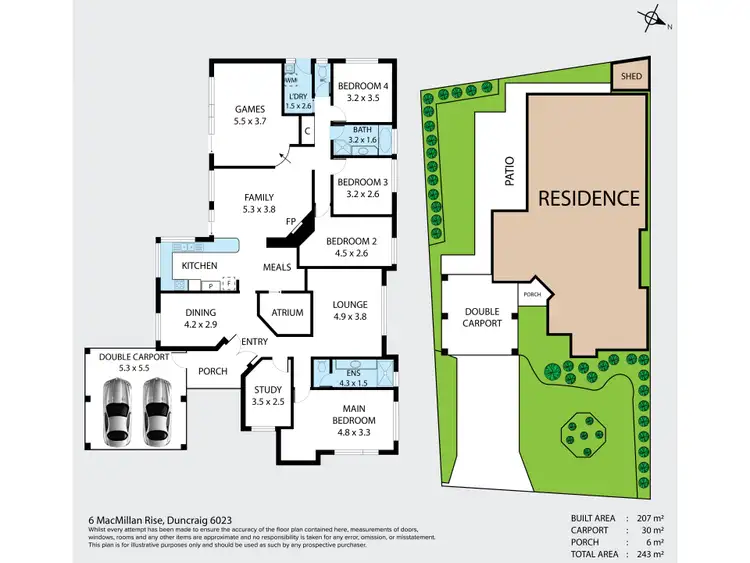 Floorplan of Homely house listing, 6 MacMillan Rise, Duncraig WA 6023