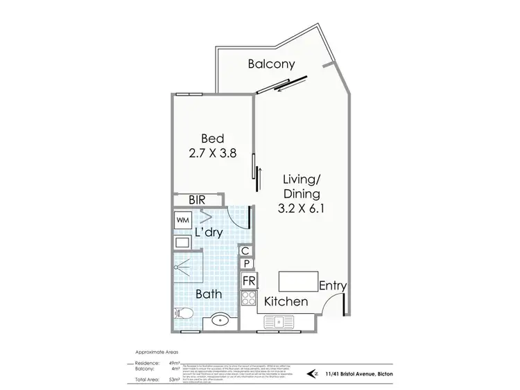 Floorplan of Homely apartment listing, 11/41 Bristol Avenue, Bicton WA 6157
