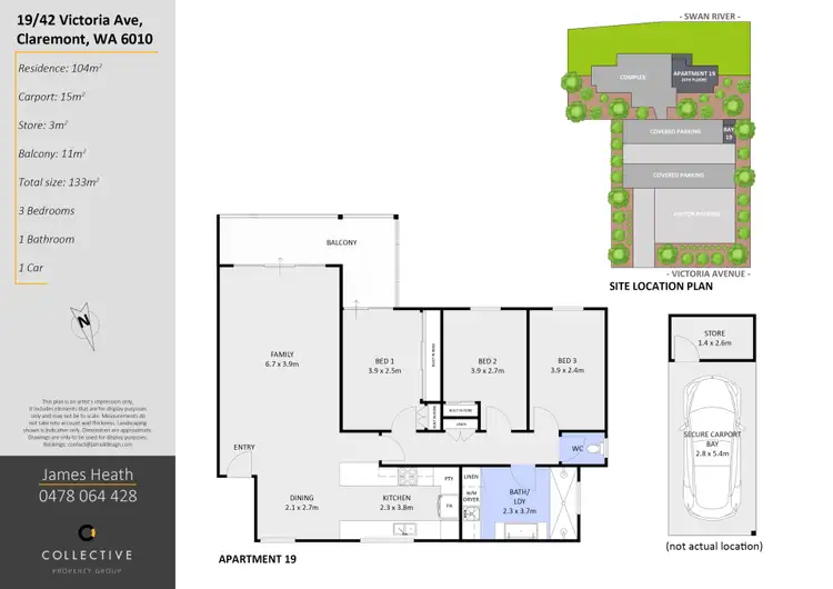 Floorplan of Homely apartment listing, 19/42 Victoria Avenue, Claremont WA 6010