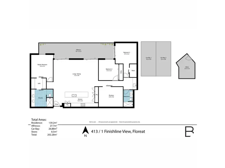 Floorplan of Homely apartment listing, 413/1 Finishline View, Floreat WA 6014