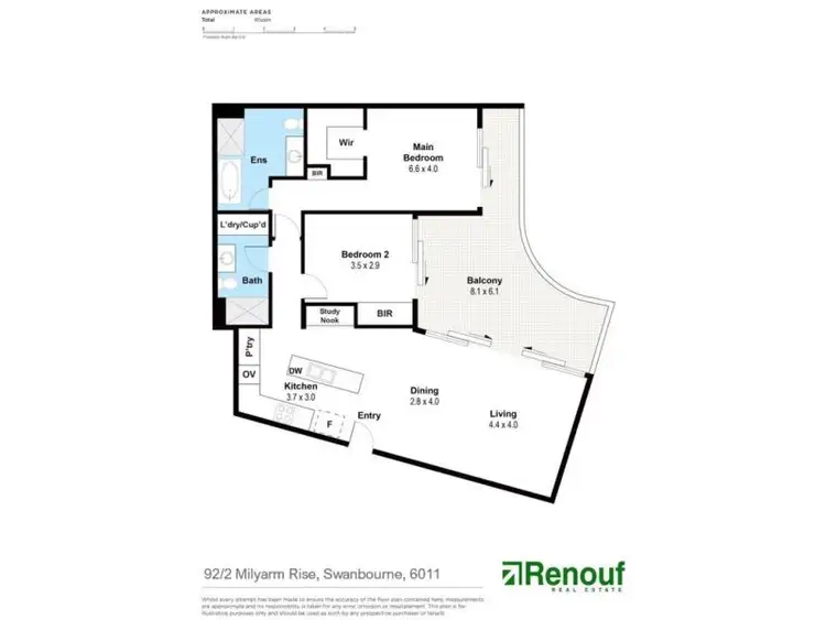 Floorplan of Homely apartment listing, 92/2 Milyarm Rise, Swanbourne WA 6010