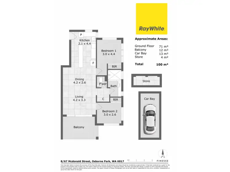 Floorplan of Homely apartment listing, 8/67 McDonald Street, Osborne Park WA 6017