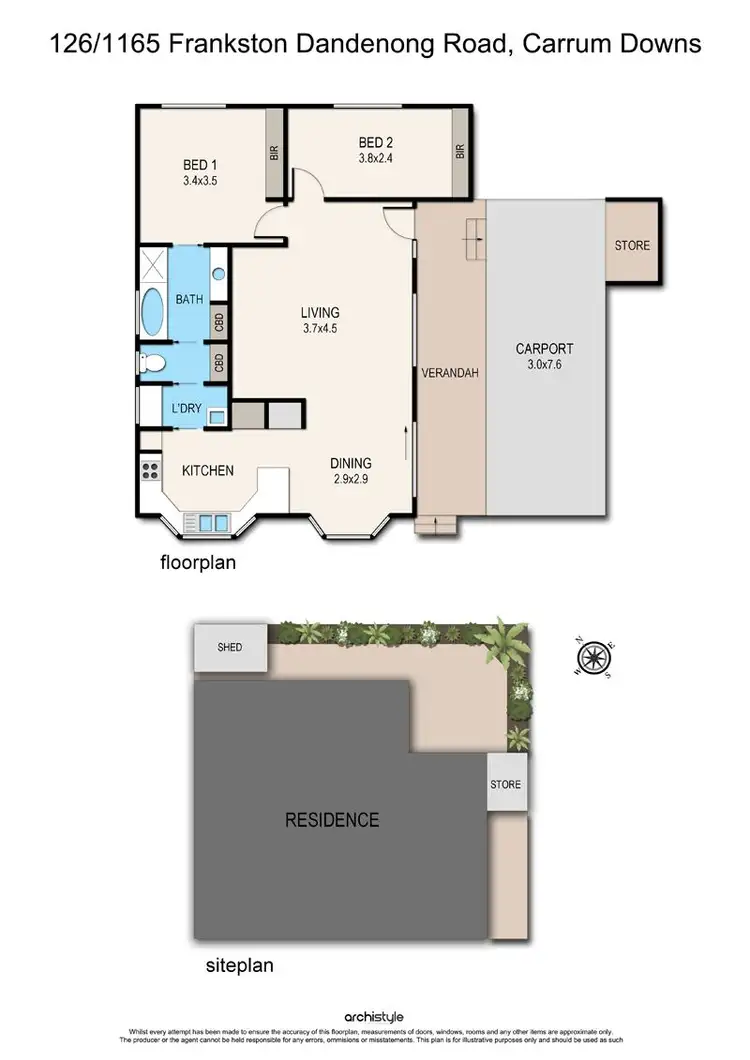 Floorplan of Homely unit listing, 126/1165 Frankston Dandenong Road, Carrum Downs VIC 3201