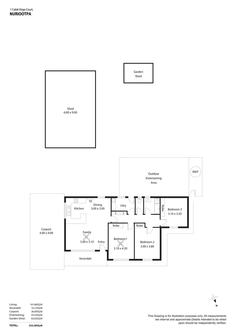 Floorplan of Homely house listing, 1 Caleb Virgo Court, Nuriootpa SA 5355