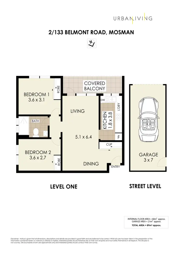 Floorplan of Homely apartment listing, 2/133 Belmont Road, Mosman NSW 2088