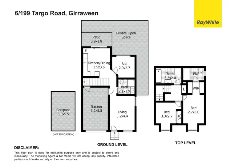 Floorplan of Homely townhouse listing, 6/199 Targo Road, Girraween NSW 2145