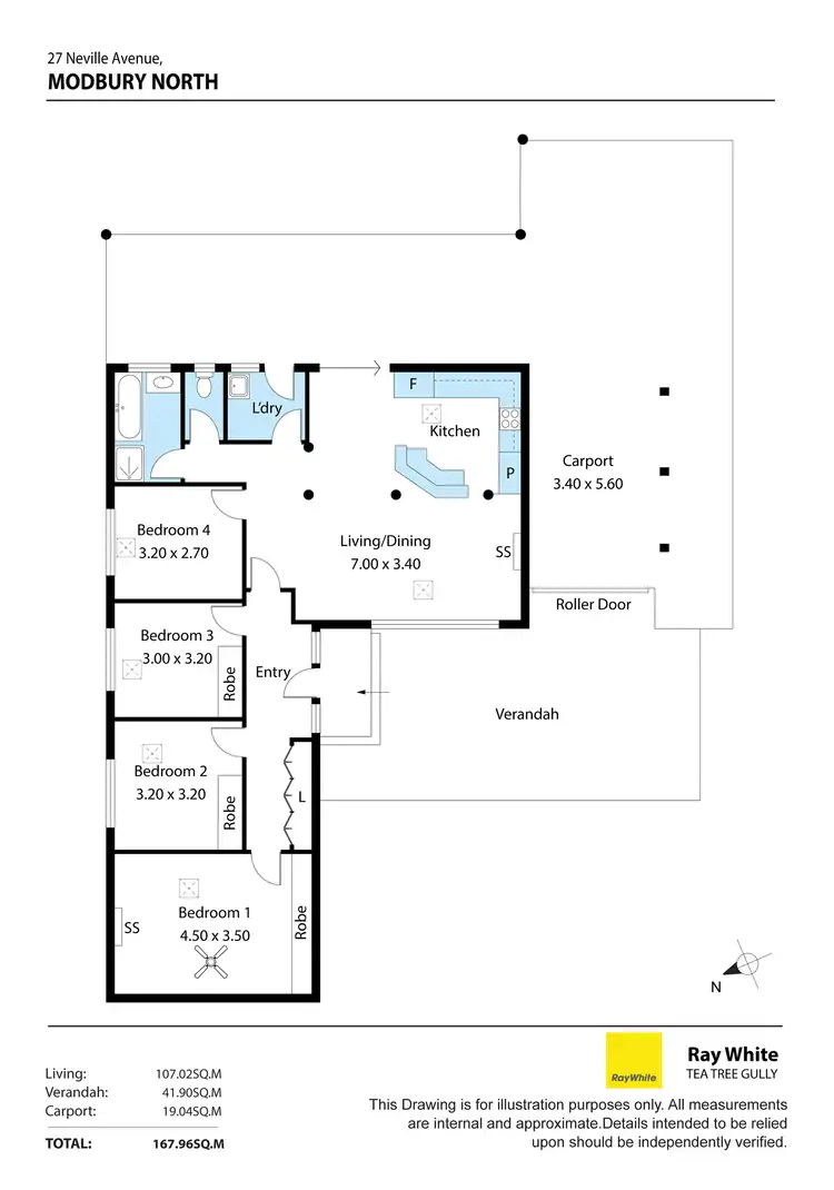 Floorplan of Homely house listing, 27 Neville Avenue, Modbury North SA 5092