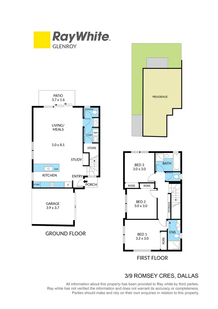 Floorplan of Homely townhouse listing, 3/9 Romsey Crescent, Dallas VIC 3047