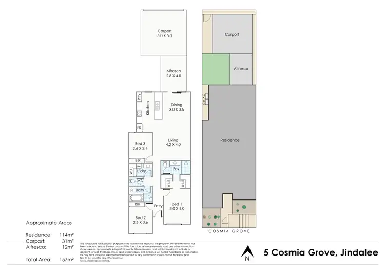 Floorplan of Homely house listing, 5 Cosmia Grove, Jindalee WA 6036